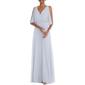 AFTER SIX ~ Beautiful V-Neck Split Sleeve Blouson Maxi Dress Size 10